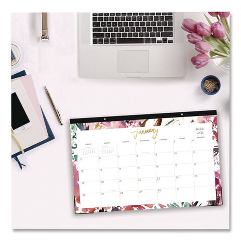 Kelly Ventura Magenta Bloom Desk Pad Calendar, Floral Artwork, 17 X 11, White/multicolor Sheets, 12-month (jan To Dec): 2025