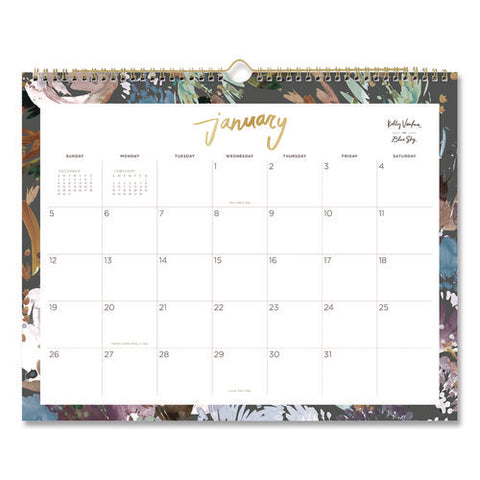 Kelly Ventura Midnight Garden Monthly Wall Calendar, Floral Artwork, 15 X 12, Multicolor Sheets, 12-month (jan To Dec): 2025