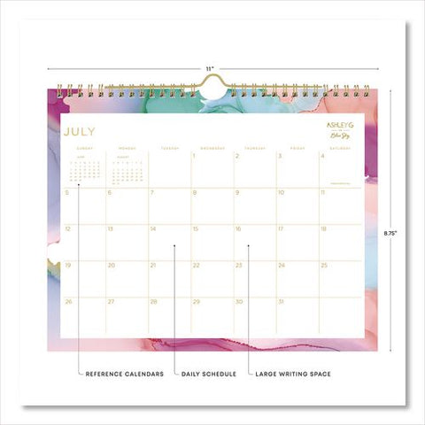Ashley G Multicolor Smoke Academic Year Wall Calendar, 11 X 8.75, White Sheets, 12-month (july To June): 2026 To 2027