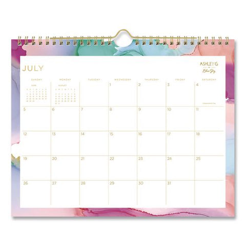 Ashley G Multicolor Smoke Academic Year Wall Calendar, 11 X 8.75, White Sheets, 12-month (july To June): 2026 To 2027