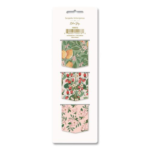 Bespoke Letterpress Magnetic Bookmark Set, Assorted Designs/colors, Set Of 3