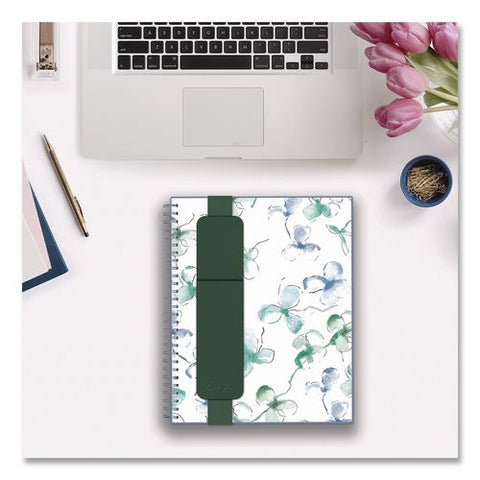 Bespoke Letterpress Pen Holder With Adjustable Elastic Bungee, For 5" To 8.5" Books, 1.8 X 7.2, Forest Green