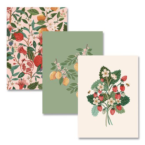 Bespoke Letterpress Mini Notebooks, Multicolor Covers, (30) 7.5 X 5.5 Sheets, 3/pack