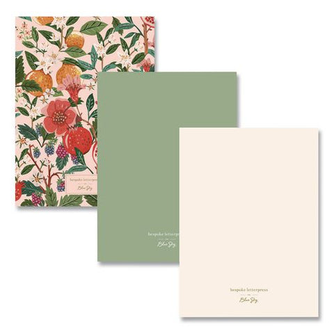 Bespoke Letterpress Mini Notebooks, Multicolor Covers, (30) 7.5 X 5.5 Sheets, 3/pack