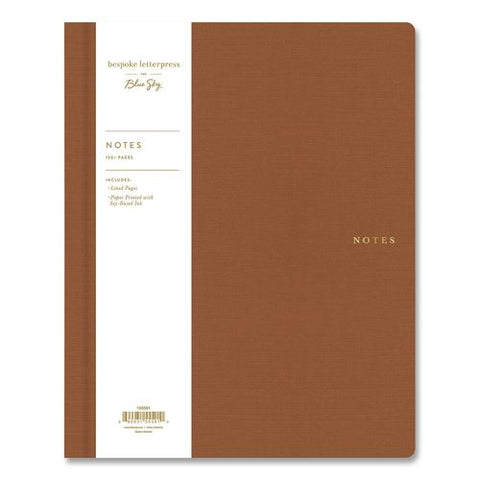 Bespoke Letterpress Hardcover Notebook, Terracotta Cover, (150) 10 X 8 Sheets