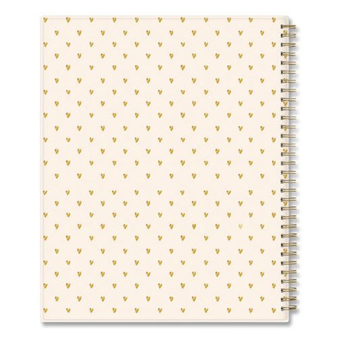 Bespoke Letterpress Content Notebook, Cream Hearts Cover, (150) 11 X 8.5 Sheets