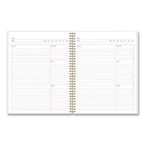 Bespoke Letterpress Content Notebook, Cream Hearts Cover, (150) 11 X 8.5 Sheets