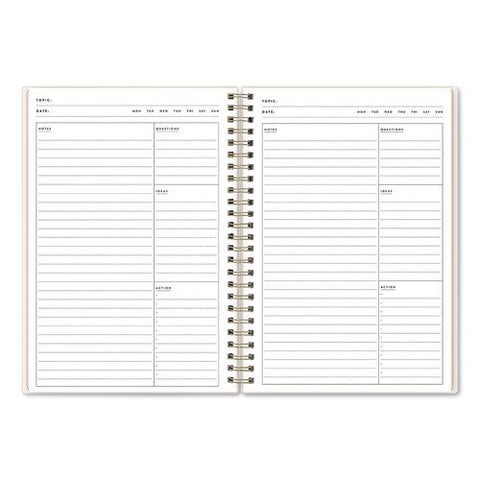 Bespoke Letterpress Content Notebook, Cream Hearts Cover, (150) 8.5 X 5.75 Sheets