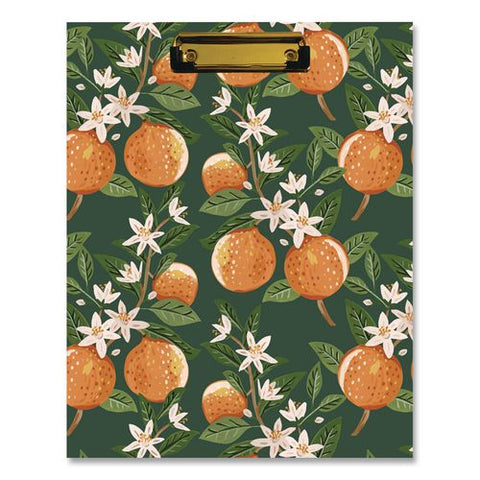 Bespoke Letterpress Clipfolio With Notebook, 8.5 X 11 Sheets, Oranges
