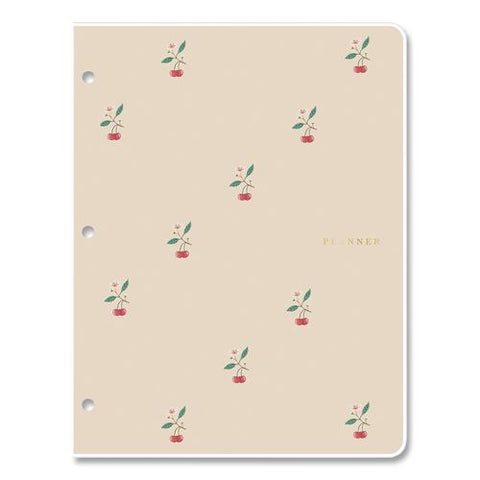 Bespoke Letterpress Undated Monthly Planner, Cherries Blush, 11 X 8.5