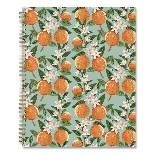 Bespoke Letterpress 12-pocket Portfolio, 8.5 X 11, Oranges Aqua