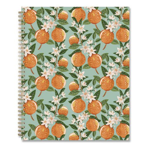 Bespoke Letterpress 12-pocket Portfolio, 8.5 X 11, Oranges Aqua