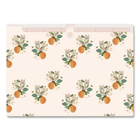 7-tab Plastic Accordion File, 7 Sections, Snap Closure, Top Tabs, Legal Size, Oranges Light