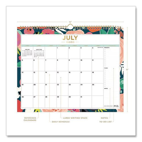 Secret Garden Dark Academic Monthly Wall Calendar, 15 X 12, White Sheets, 12-month (july To June): 2026 To 2027