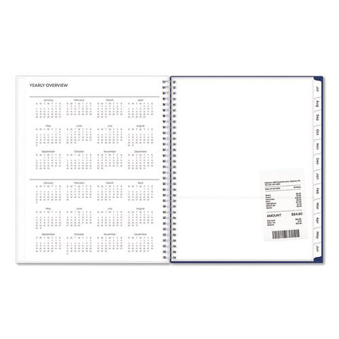 Blue Block Academic Year Weekly/monthly Planner, 11 X 8.5, Blue Cover, 12-month (july To June): 2026 To 2027