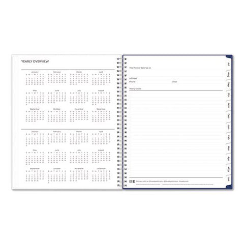 Blue Block Academic Year Weekly/monthly Planner, 11 X 8.5, Blue Cover, 12-month (july To June): 2026 To 2027