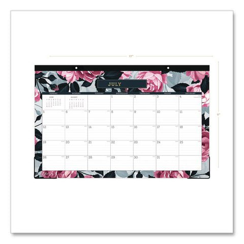 Roosevelt Pink Academic Monthly Desk Pad Calendar, 17 X 11, White Sheets, Clear Corners, 12-month: (july To June): 2026-2027