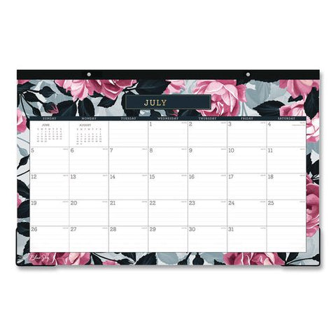 Roosevelt Pink Academic Monthly Desk Pad Calendar, 17 X 11, White Sheets, Clear Corners, 12-month: (july To June): 2026-2027