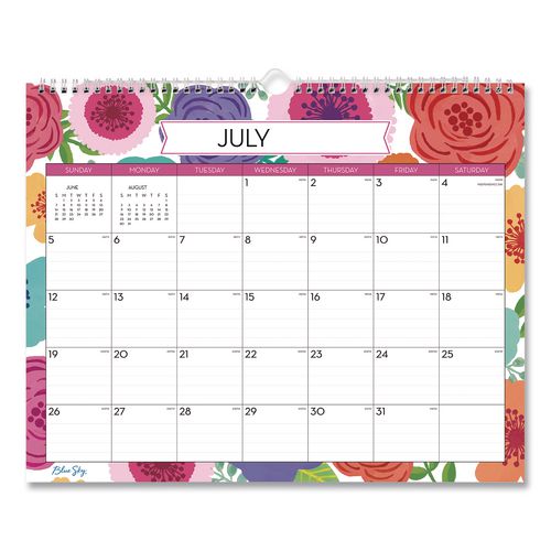 Mahalo Academic Monthly Wall Calendar, 15 X 12, White Sheets, 12-month (july To June): 2026 To 2027