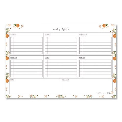 Bespoke Letterpress Mini Oranges Weekly Planning Pad, 9 X 6, Undated