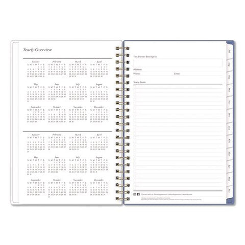 Elenora Academic Year Weekly/monthly Planner, Blue Bows/pink Floral Artwork, 8 X 5, 12-month (july To June): 2026 To 2027