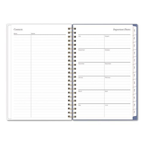 Elenora Academic Year Weekly/monthly Planner, Blue Bows/pink Floral Artwork, 8 X 5, 12-month (july To June): 2026 To 2027
