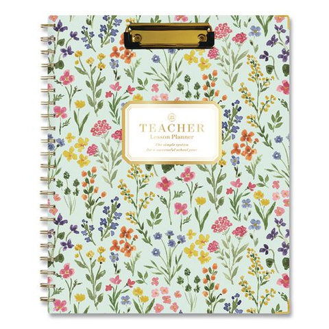 Day Designer Flower Field Academic Year Weekly/monthly Teacher Planner W/clip, 9 Classes, 11x8.5,12-month(jul-jun), 2026-2027