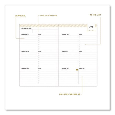 Day Designer Academic Year Weekly/monthly Planner, 8 X 5, Black Faux Leather, 12-month (july To June): 2026 To 2027