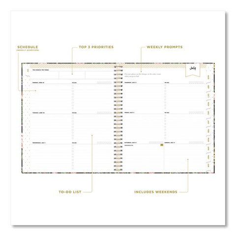 Day Designer Ophelia Deluxe Academic Year Weekly/monthly Planner, Floral Artwork, 10 X 8, 12-month (july To June): 2026-2027