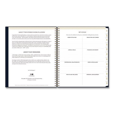 Day Designer Hybrid Work Week Academic Year Weekly/monthly Planner, Black Pebble Cover, 10x8, 12-month (july-june): 2026-2027