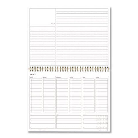 Bespoke Letterpress Pomegranate Blush Weekly Planning Pad, 12 X 9, Undated
