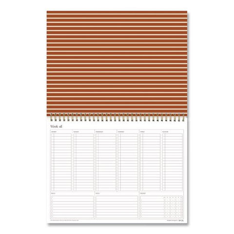 Bespoke Letterpress Pomegranate Blush Weekly Planning Pad, 12 X 9, Undated