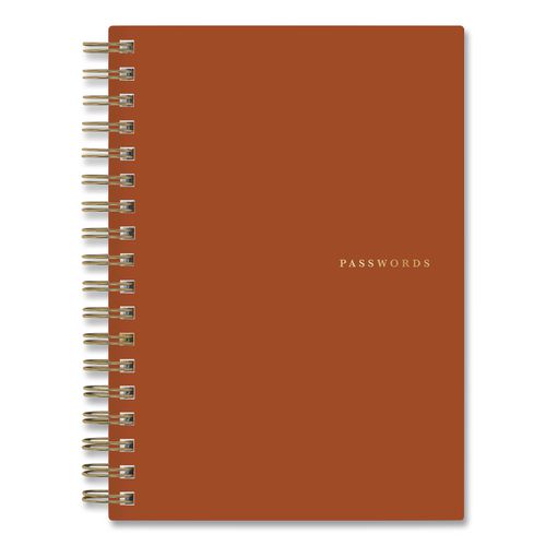 Bespoke Letterpress Passwords Tracker Notebook, Terracotta Cover, (150) 6 X 4 Sheets