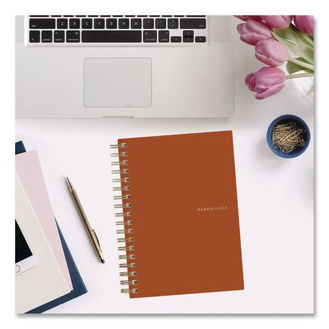 Bespoke Letterpress Passwords Tracker Notebook, Terracotta Cover, (150) 6 X 4 Sheets