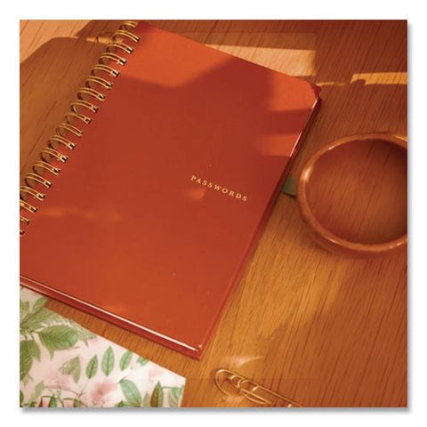 Bespoke Letterpress Passwords Tracker Notebook, Terracotta Cover, (150) 6 X 4 Sheets