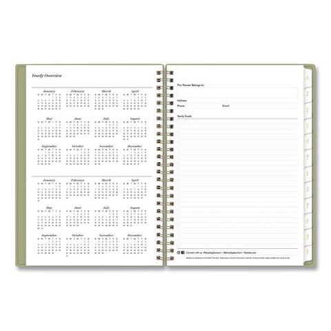 Sage Academic Year Weekly/monthly Planner, 8 X 6, Sage Cover, 12-month (july To June): 2026 To 2027