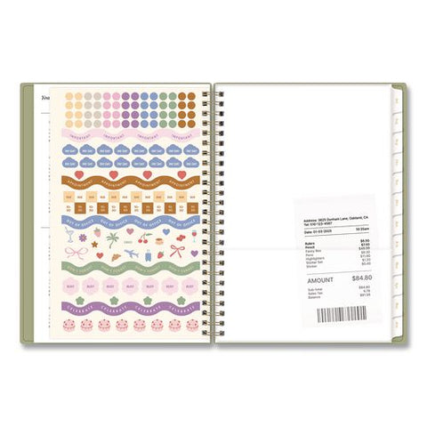 Sage Academic Year Weekly/monthly Planner, 8 X 6, Sage Cover, 12-month (july To June): 2026 To 2027
