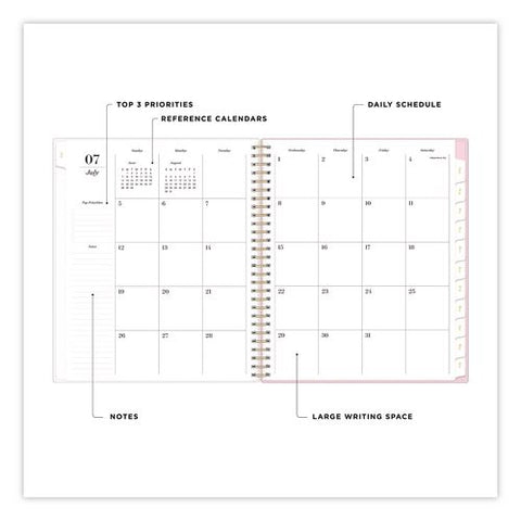 Blue Sky Sincerely Jules Wavy Pink Academic Year Monthly Planner, 10 X 8, Pink Cover, 12-month (july To June): 2026 To 2027