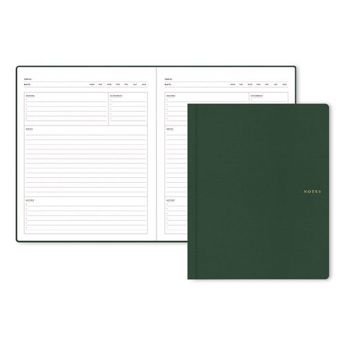 Bespoke Letterpress Hardcover Notebook, Forest Green Cover, (150) 10 X 8 Sheets