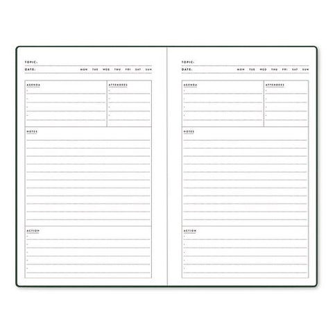 Bespoke Letterpress Meeting Agenda Notebook, Forest Green Cover, (150) 8 X 5 Sheets