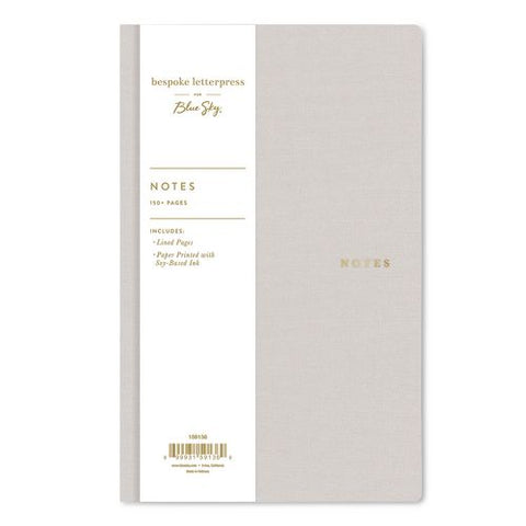 Bespoke Letterpress Business Notebook, Dove Gray Cover, (150) 8 X 5 Sheets