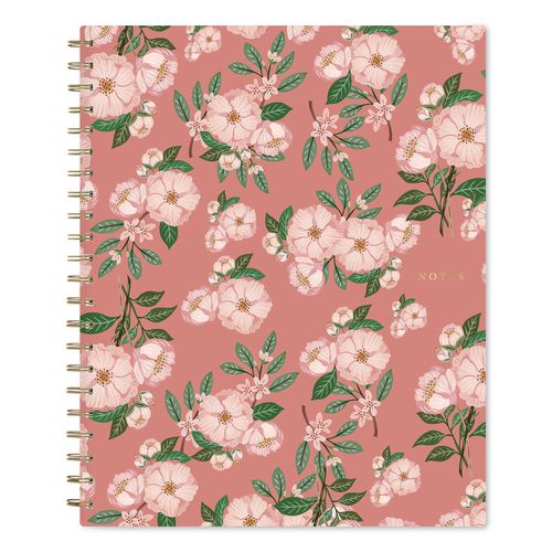 Bespoke Letterpress Notebook, Camellia Floral Cover, (150) 11 X 8.5 Sheets