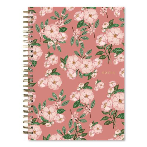 Bespoke Letterpress Notebook, Camellia Floral Cover, (150) 8.5 X 5.75 Sheets