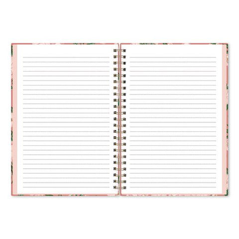 Bespoke Letterpress Notebook, Camellia Floral Cover, (150) 8.5 X 5.75 Sheets