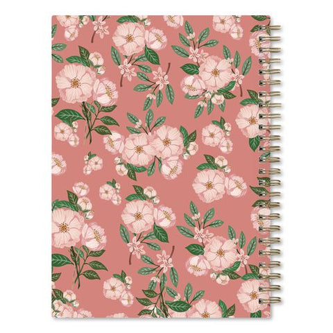 Bespoke Letterpress Notebook, Camellia Floral Cover, (150) 8.5 X 5.75 Sheets
