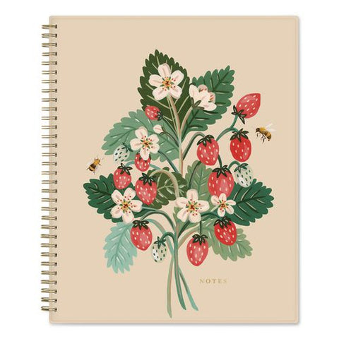 Letterpress Content Notebook, Strawberry And Bee, (150) 11 X 8.5 Sheets