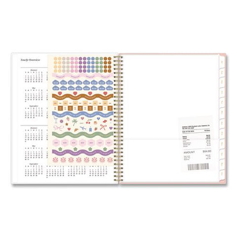 Sincerely Jules Berry Season Rose Academic Year Weekly/monthly Planner, 11 X 8, Pink Cover, 12-month (july To June):2026-2027