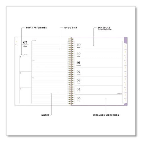 Sincerely Jules Forget Me Not Academic Year Weekly/monthly Planner, 11 X 8.5, Purple Cover, 12-month (july-june): 2026-2027