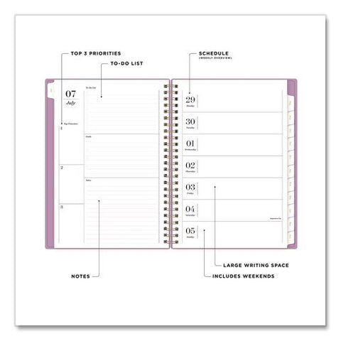 Sincerely Jules Violet Academic Year Weekly/monthly Planner, 30 Notes Pages, 8 X 6, 12-month (july To June): 2026 To 2027