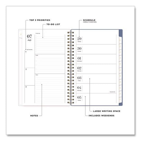 Sincerely Jules Mahana Blue Academic Year Weekly/monthly Planner, 8 X 5, 12-mont (july To June): 2026 To 2027